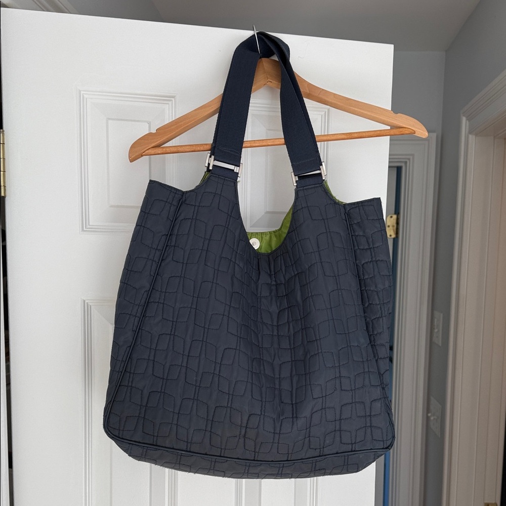 Cute Navy Blue Quilted Tote Bag